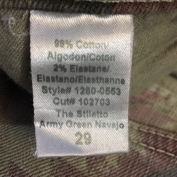 CURRENT/ELLIOTT | Army Green Navajo Skinny Jeans - Picture 6 of 7